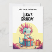 Axolotl Boy & Girl Verjaardagsfeestje Kaart (Voorkant)