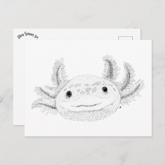 Axolotl Briefkaart (Voorkant / Achterkant)