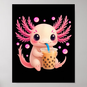 Axolotl Bubble Bo Tea Anime Schattige Kawaii Teen  Poster
