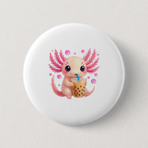 Axolotl Bubble Boba Tea Anime Schattige Kawaii Tee Ronde Button 5,7 Cm