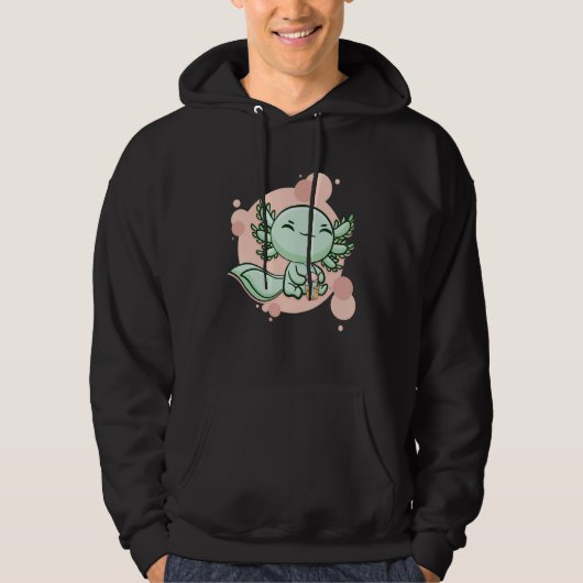 Axolotl Bubble Tea Ambystoma Mexicanum Walking Fis Hoodie (Voorkant)