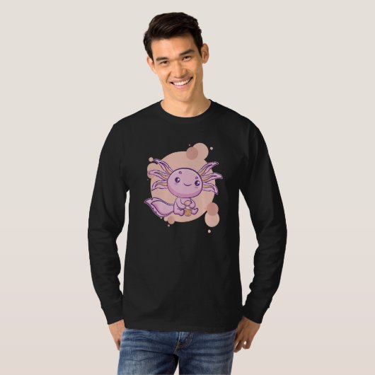Axolotl Bubble Tea Boba Ambystoma Mexicanum Walkin T-shirt (Voorkant volledig)