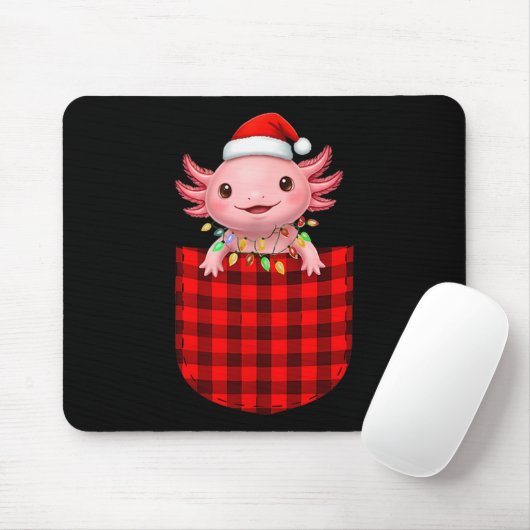 Axolotl Buffalo Red Plaid Cket Christmas Funny Men Muismat (Met muis)