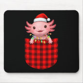 Axolotl Buffalo Red Plaid Cket Christmas Funny Men Muismat (Voorkant)