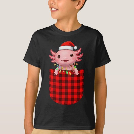 Axolotl Buffalo Red Plaid Cket Christmas Funny Men T-shirt (Voorkant)