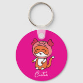 Axolotl Cat Cartoon Schattige Schattig Sweet Sleutelhanger (Voorkant)