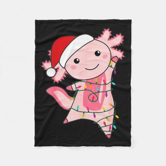 Axolotl Christmas Fairy Light Christmas Axolotl  Fleece Deken (Voorkant)