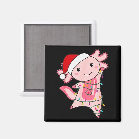 Axolotl Christmas Fairy Light Christmas Axolotl Magneet (Voorkant / Achterkant)