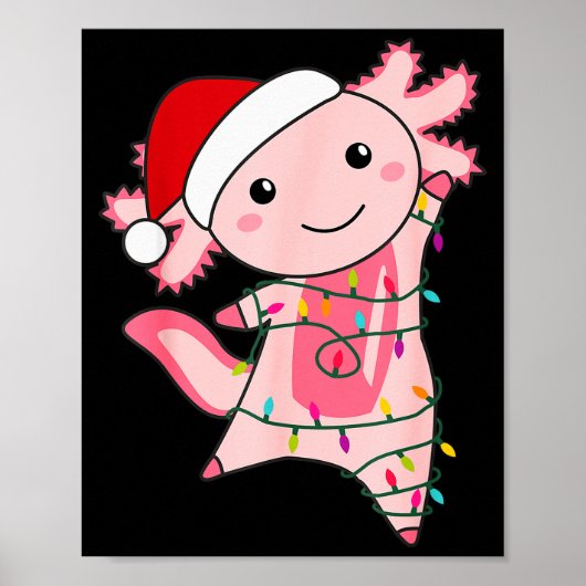 Axolotl Christmas Fairy Light Christmas Axolotl  Poster (Voorkant)