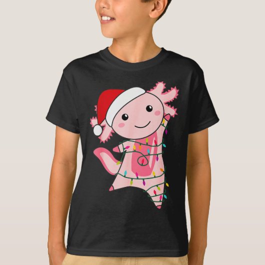 Axolotl Christmas Fairy Light Christmas Axolotl  T-shirt (Voorkant)