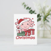 Axolotl Christmas Gift Winter Animals Axolotl Feestdagenkaart (Staand voorkant)