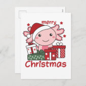 Axolotl Christmas Gift Winter Animals Axolotl Feestdagenkaart (Voorkant / Achterkant)