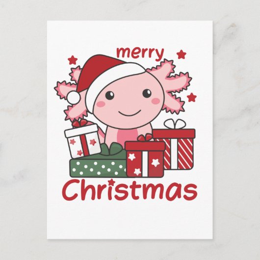 Axolotl Christmas Gift Winter Animals Axolotl Feestdagenkaart (Voorkant)