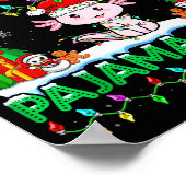 Axolotl Christmas Santa Hat Pajama Shirt Axolotl L Poster (Hoek)