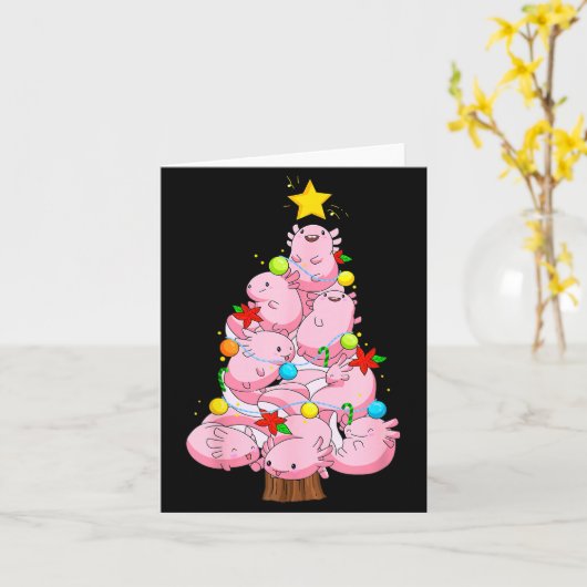 Axolotl Christmas Tree Ornament Fish Axolotl Anima Kaart (Gele Bloem)