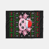 Axolotl Christmas Ugly Sweater Santa Axolotl Head  Fleece Deken (Voorkant (Horizontaal))