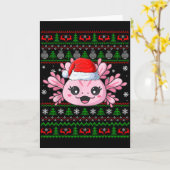 Axolotl Christmas Ugly Sweater Santa Axolotl Head Kaart (Gele Bloem)