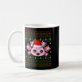 Axolotl Christmas Ugly Sweater Santa Axolotl Head  Koffiemok (Links)