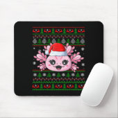 Axolotl Christmas Ugly Sweater Santa Axolotl Head  Muismat (Met muis)
