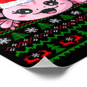 Axolotl Christmas Ugly Sweater Santa Axolotl Head Poster (Hoek)