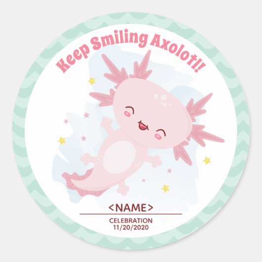 Axolotl Classic Round Sticker (Voorkant)