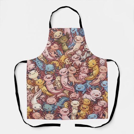 Axolotl Cuddle Crowd – Whimsical Smiles Everywhere Schort (Voorkant)