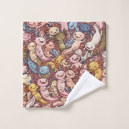 Axolotl Cuddle Crowd – Whimsical Smiles Everywhere Washandje (Wasdoekje)