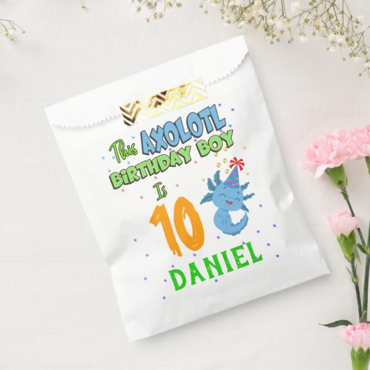 Axolotl Custom Birthday Boy Matching Bedankzakje (Gezegeld)