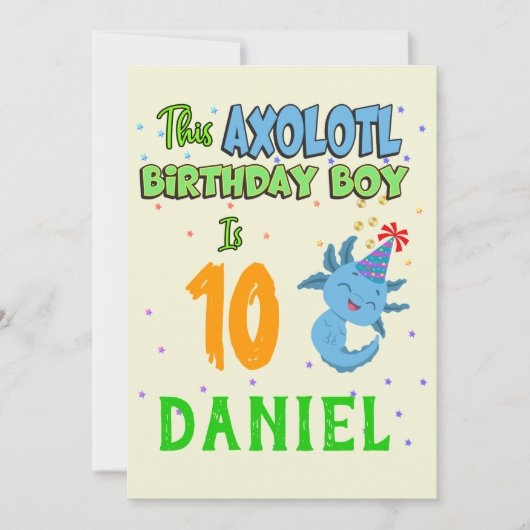Axolotl Custom Birthday Boy Matching Kaart (Voorkant)