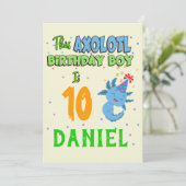 Axolotl Custom Birthday Boy Matching Kaart (Staand voorkant)