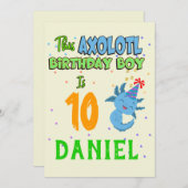 Axolotl Custom Birthday Boy Matching Kaart (Voorkant / Achterkant)