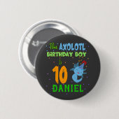Axolotl Custom Birthday Boy Matching Ronde Button 5,7 Cm (Voorkant /achterkant)