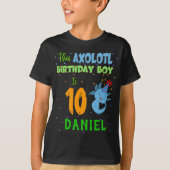 Axolotl Custom Birthday Boy Matching T-shirt (Voorkant)