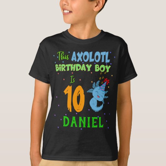 Axolotl Custom Birthday Boy Matching T-shirt (Voorkant)
