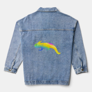 Axolotl Cute Amphibian Animal Colorful 6 Denim Jacket