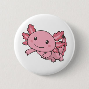 Axolotl Cute Animals Kawaii Anime Funny Axolotl Bu Ronde Button 5,7 Cm