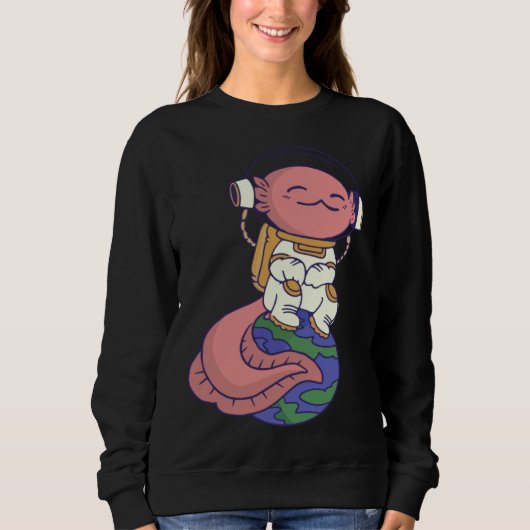 axolotl cute funny axolotl lover earth space space trui (Voorkant)