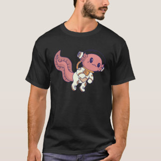 axolotl cute funny axolotl lover space spaceman 1 t-shirt