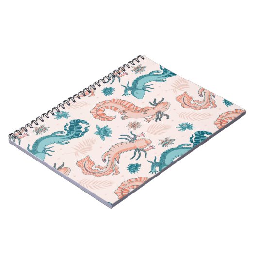 Axolotl Cute Pattern Kawaii Animal Notitieboek (Linkerzijde)