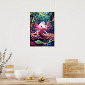 Axolotl de onderwaterdromer poster (Keuken)