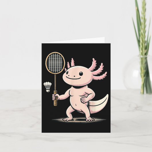 Axolotl die badminton speelt Shuttle Sport  Kaart (Voorkant)