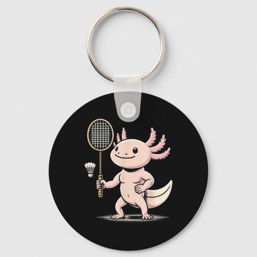 Axolotl die badminton speelt Shuttle Sport Sleutelhanger (Voorkant)