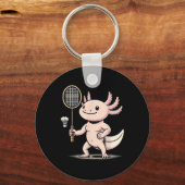 Axolotl die badminton speelt Shuttle Sport Sleutelhanger (Voorkant)