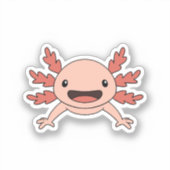 Axolotl die rechtstreeks naar jou lacht! Sticker (Voorkant)