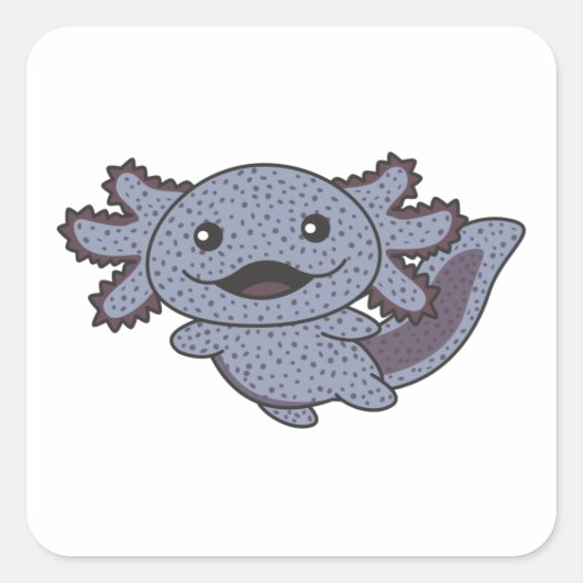 Axolotl Diverse soorten Axolotls Sweet Animals Sq Vierkante Sticker (Voorkant)