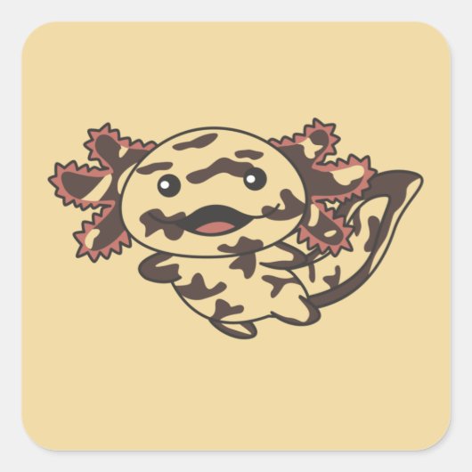 Axolotl Diverse soorten Axolotls Sweet Animals Sq Vierkante Sticker (Voorkant)