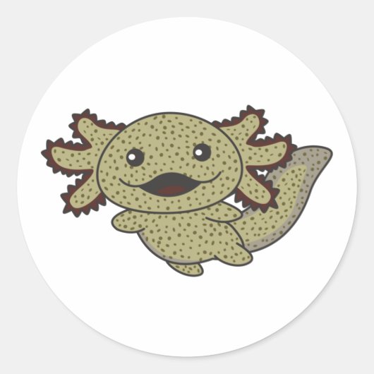 Axolotl Diverse soorten Axolotls Zoete Dieren Cl Ronde Sticker (Voorkant)