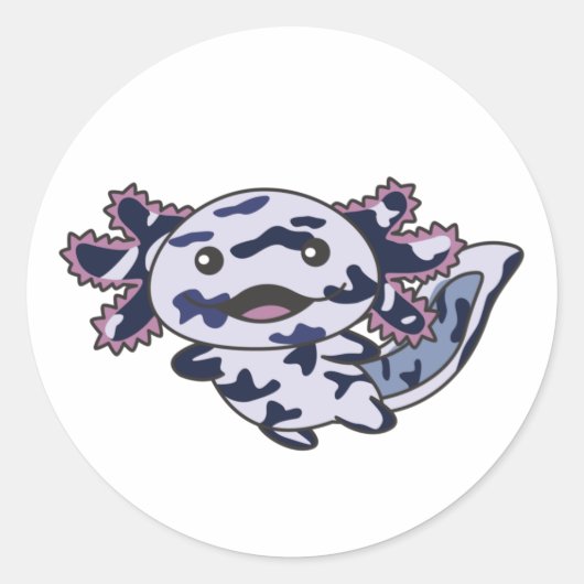 Axolotl Diverse soorten Axolotls Zoete Dieren Cl Ronde Sticker (Voorkant)
