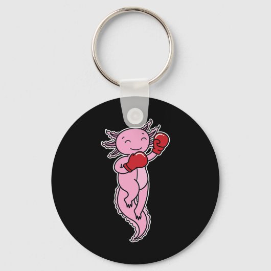 Axolotl doet aan boksen sleutelhanger (Voorkant)