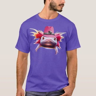 Axolotl Dragen Roze Cowboy Pet T-shirt